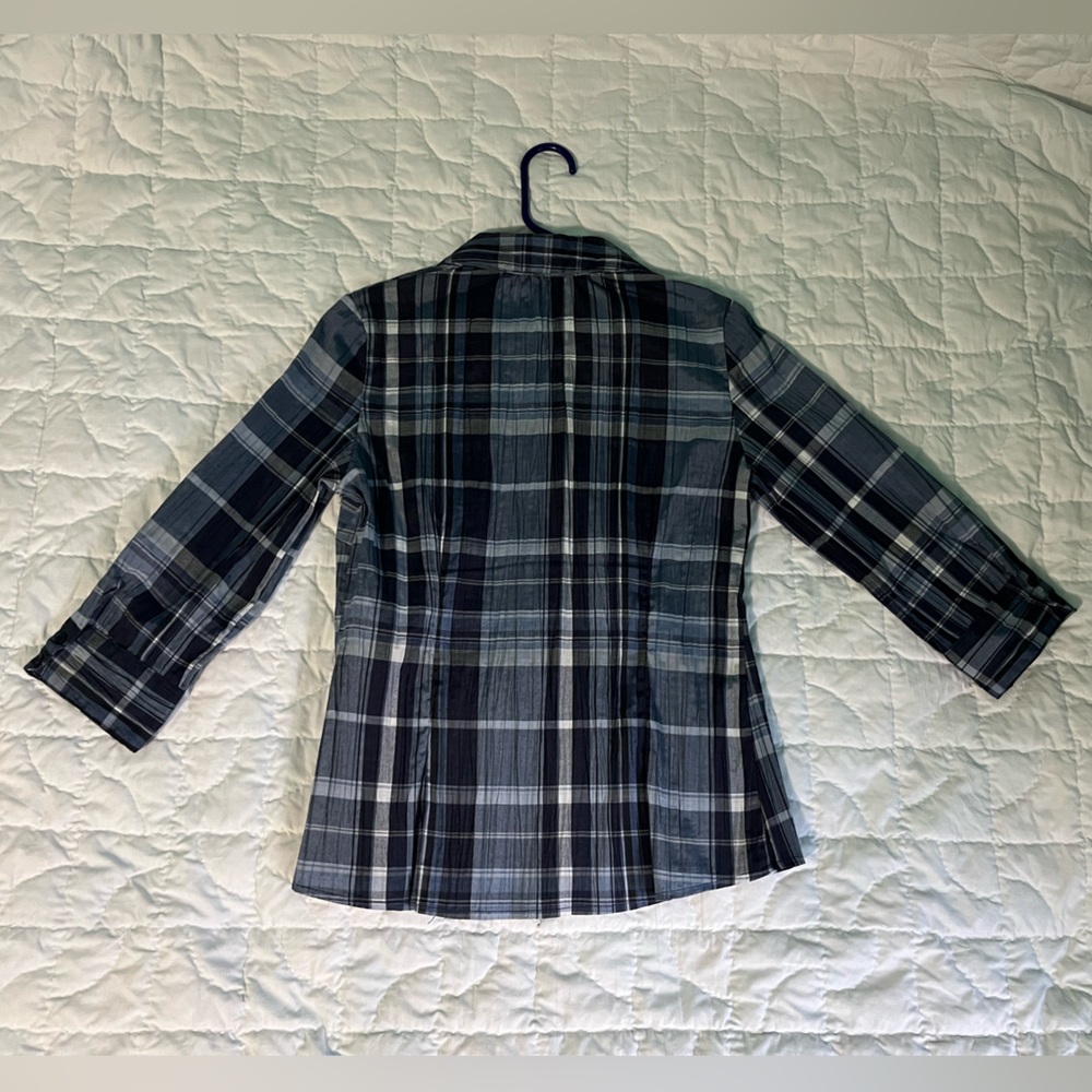 Croft & Barrow Blue Plaid Shirt - Picture 7 of 7